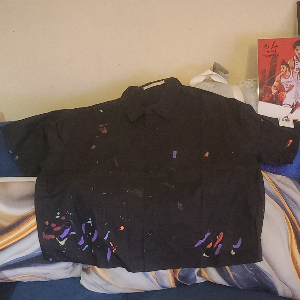 MNML Black Shirt with Colorful Accents